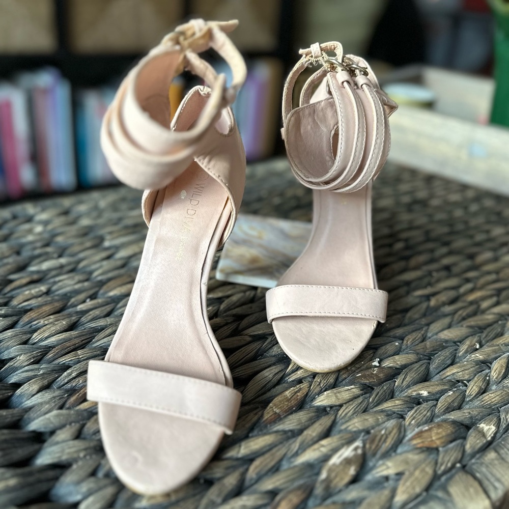 Wild Diva- Pale Pink Ankle-Cuff Sandals